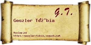Geszler Tóbia névjegykártya